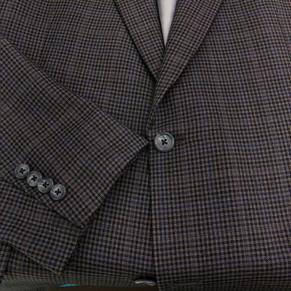 Hart Schaffner Marx HSM Gold Trumpeter Mens Size 42XL Sport Coat Microcheck - Picture 15 of 16